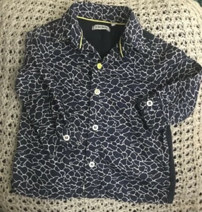 IKKS Boy's Shirt 12 Mo 74 cm baby toddler Navy blue white design long sleeve - Picture 1 of 7