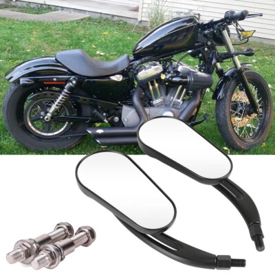 Espejos retrovisores laterales negros de 8 mm para Harley Sportster XL 883 1200 hierro Foto 1 de 4