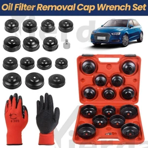 16PC Oil Filter Removal Wrench Puller Set Cup Cap Socket Garage Automotive Tool - Picture 1 of 13