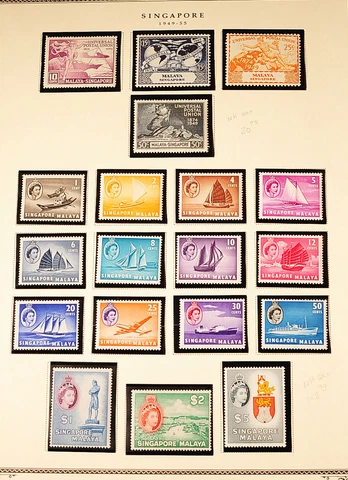 SINGAPORE THREE NEVER HINGED SETS #23-26 28-42 and J1-8 $200.00 Cover