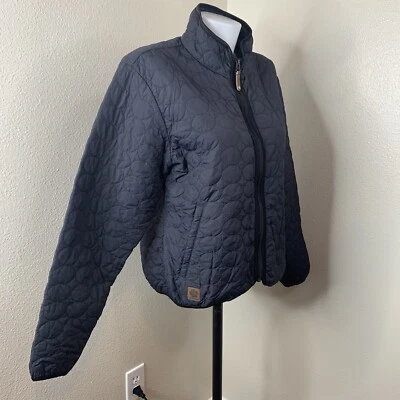 Descente DNA Womens Sz 12 Black Light Puffer Insulated Full Zip Jacket Coat Boxy - Image 1 of 4