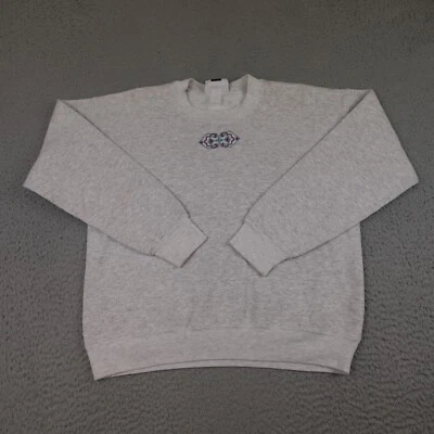 Sudadera Lee Vintage Mujer Grande Gris Cuello Redondo Bordada Hecha en EE. UU. Años 90 Foto 1 de 4