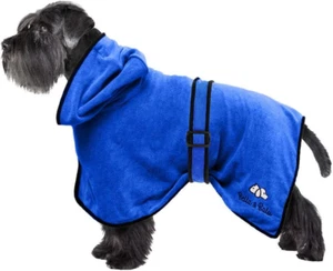 Accappatoio per Cani (S Blu) - Accappatoio per Cani in Microfibra Con Cappuccio - Foto 1 di 12