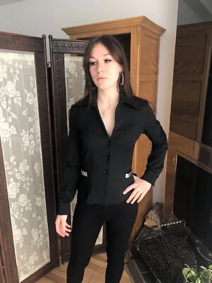 Chic Women’s Vertigo Paris Blazer Black Color With Silver Hardware Detail Size S - Image 1 of 4