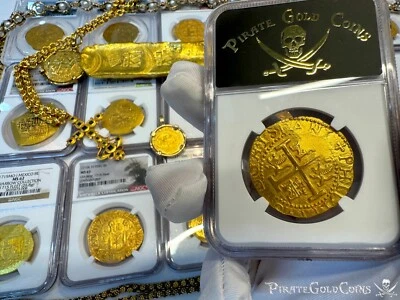 2nd FINEST KN PERU 8 ESCUDOS 1704 NGC 62 1715 FLEET SHIPWRECK GOLD DOUBLOON COIN - Image 1 of 4