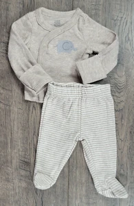 Baby Boy Clothes Just One You Carter's Preemie 2pc Elephant Footed Outfit - Picture 1 of 3
