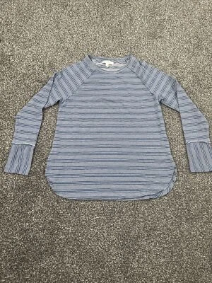 Women's New Directions Blue & White Stripe Long Sleeve Shirt Top Size M - Изображение 1 из 4