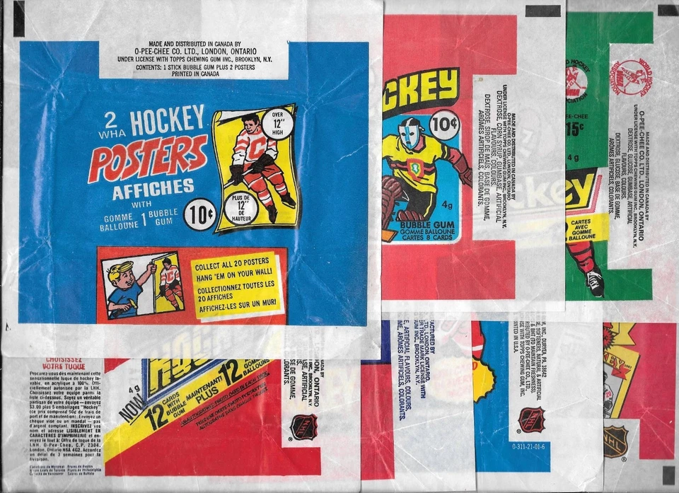 HOCKEY WAX PACK WRAPPER OPC O PEE CHEE TOPPS VARIATION & EMPTY BOX LOT SEE LIST - Image 1 of 1