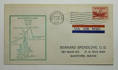 1954 FDC First Flight 6c Airmail Mandan ND to Billings MT - Image 1 of 2