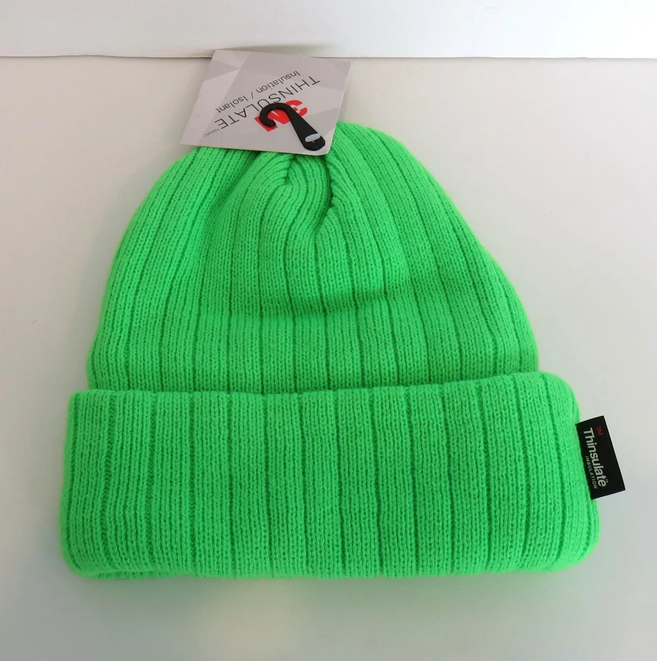 Gorro grueso 3M Thinsulate con puños monstruo verde forrado de lana gorra acanalada sombrero Foto 1 de 1