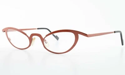 Theo Belgium Gafas Marco Tango 54 Lujo Metal Diseñador Ovalado Gato Óptico Mujer Foto 1 de 4