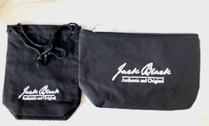 Bolsa de maquillaje o artículos de tocador de lona negra Jack y bolsa con cordón de algodón nueva - Imagen 1 de 7