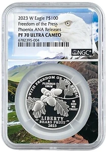 2023 W Libertad de Prensa Platino Águila Core NGC PF70 UC Phoenix ANA POP 10 - Imagen 1 de 2