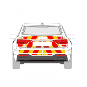 AUDI A4 B9 LIMOUSINE (2019+) CHEVRON-KIT KOMPLETT IN TECHNISCHER KLASSE REFLEKTIERENDES VINYL - Bild 1 von 3