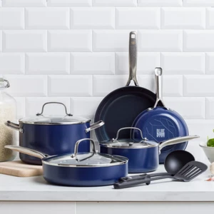 Blue Diamond Ceramic Non-Stick Cookware Set 10 Piece - Picture 1 of 10