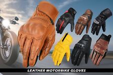 Waxed Leather Vintage Best Knuckle Winter Summer Motorcycle Motorbike Gloves 