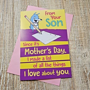 Mother's Day Greeting Card 6x8 From Your Son School Work Paper Writing Hallmark - Picture 1 of 8