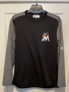 Majestic Florida Marlins ThermaBase Large Pullover Sweatshirt MLB Warm-Up Logo - Picture 1 of 14