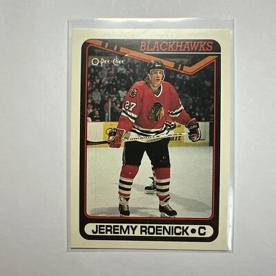 1990-91 O-Pee-Chee Jeremy Roenick #7 - Blackhawks - NM/NM+ - Image 1 of 2