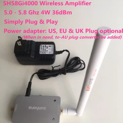 SUNHANS 5.0 -5.8GHz 4W 36dBm WiFi Signal Amplifier SH58Gi4000 Network Extender - Image 1 of 4