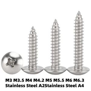 A2 / A4 Edelstahl Kreuzschlitz großer Flachkopf Blechschraube Holzschrauben - Bild 1 von 133