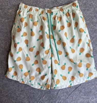Lands End Swim Trunks Mens Medium 32-34 Upside Down Pineapple Pockets Lined - Image 1 of 4