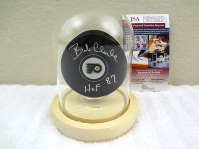 Disco Autografiado Bob Clarke Philadelphia Flyers + Vitrina Iluminada JSA Bobby Foto 1 de 4