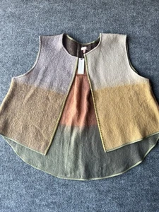 NWT Anthropologie Pilcro Vest Womens One Size Neutral Colors Blocked Open Front - Picture 1 of 12