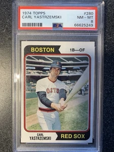 Carl Yastrzemski Red Sox Hof 1974 Topps #280 PSA 8 - Imagen 1 de 2