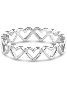 DEVATA Sterling Silver Open Heart Eternity Ring LVM8251 - Picture 1 of 6