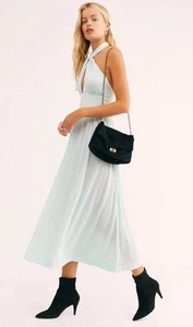 FREE PEOPLE FP BEACH BONITA STRUKTUR NECKHOLDER MIDIKLEID BLAU SKY Damen Gr. S - Bild 1 von 12