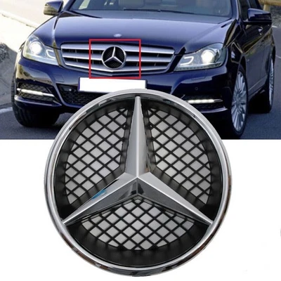 Chrome Front Grille Star Emblem For Mercedes Benz W204 C300 B180 GLK350 Badge Foto 1 de 4