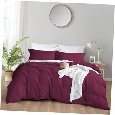 Fundas nórdicas tamaño 100 % algodón egipcio 600 TC Ultra Alaskan King (132x120) vino Foto 1 de 4