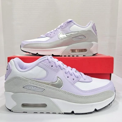 耐克 Air Max 90 LTR (GS) 白色/金属银色 CD6864 123 尺码 4.5Y 全新带盒 — 第 1/4 张图片