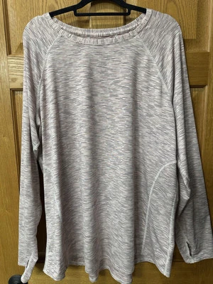 Camisa Tek Gear para mujer 2XTALL Plus rosa malva equipo de entrenamiento manga larga Foto 1 de 4