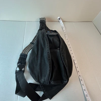 KAVU Original Rope Sling Bag Polyester Crossbody Backpack Black - Image 1 of 4