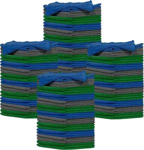Microfiber Cleaning Cloths Extra Large 16X16In Pack of 96 Highly Absorbent Lint  - Picture 1 of 12