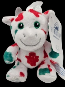 Build A Bear Christmas Cow Ornament 2024 Red Green White Plush New - Picture 1 of 5