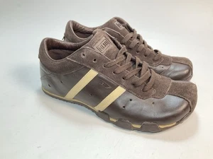 Vintage Diesel Y2K Women’s Tan Leather Lace Up Brown Sneaker Size 6 Shoes - Picture 1 of 8