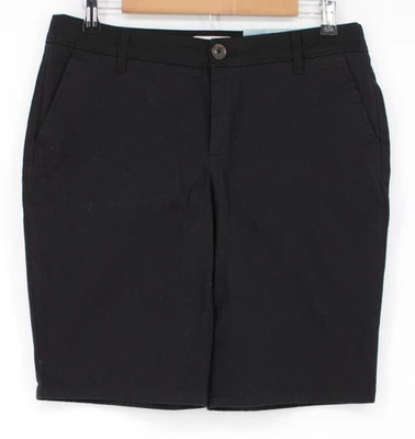Liz Claiborne Bermuda Shorts Womens 6 Black Classic Slimming Twill High Rise - Image 1 of 4