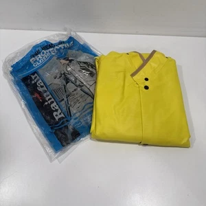 Tuta antipioggia vintage Rainfair Warm-N-Dri XL gialla PVC gomma sensazione NOS abbigliamento da lavoro USA - Foto 1 di 6