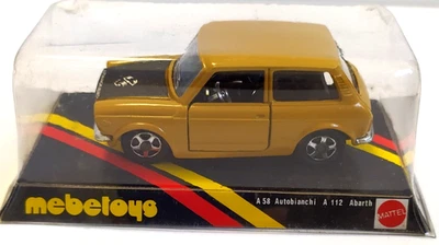MEBETOYS VINTAGE 1:43  AUTO DIE CAST  AUTOBIANCHI A112 ABARTH GIALLO OCRA  A58 - Immagine 1 di 2