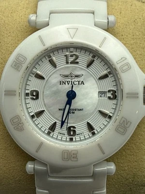 Invicta Cerámica Blanca 35 mm (Modelo 3936) - Cristal Zafiro Batería Nueva Foto 1 de 4