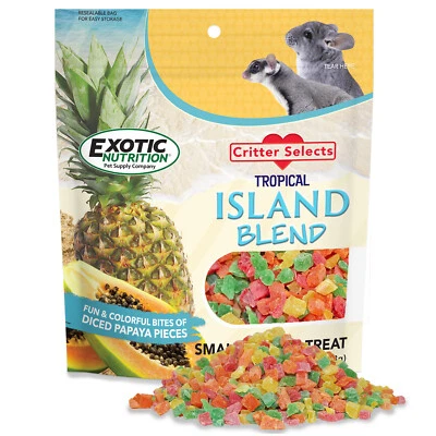 EXOTIC NUTRITION Island Blend (4 oz.) - Diced Fruit Treat - Sugar Glider, Rat, Chinchilla, More