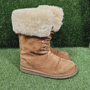 UGG Austrailia 1893 Montclair braune Damen-Schnürstiefel mit Fellfutter Größe 9 US - Bild 1 von 15