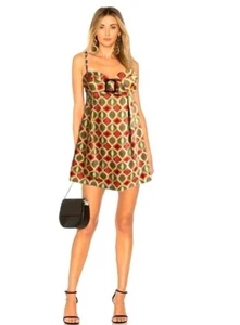 Nine West Retro Styling Geo Print Mini Dress Adj Straps Stretch Size 8 Nwot! - Picture 1 of 14