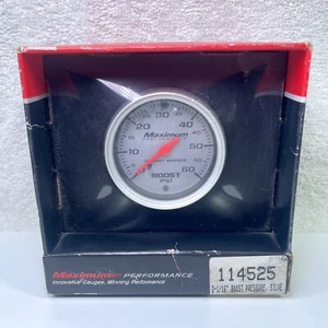 Stewart Warner BOOST PSI 2-1/6” 60 PSI Maximum Performance Series Silver Gauge - Picture 1 of 8