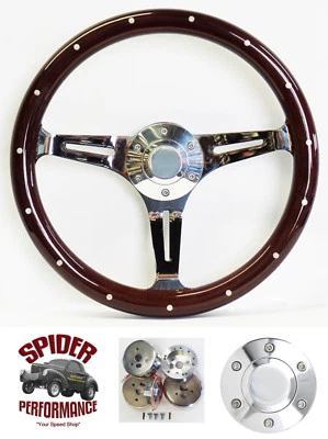 1970-1980 Mercury steering wheel 15" DARK MAHOGANY WOOD - Image 1 of 4