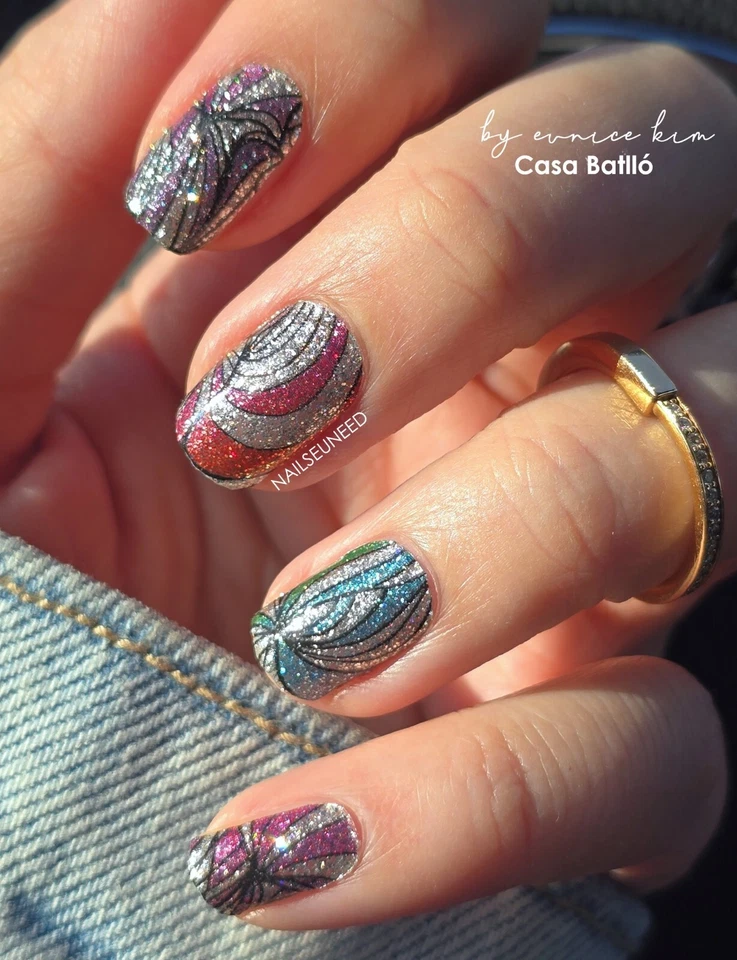 Color Street Nail Polish Strips *retired* Casa Batllo HTF Unicorn Vintage