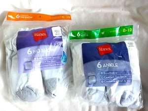 2 Pack x 6 Pairs Women's Socks Ankle No Show Lot New Sz 8-12 - Picture 1 of 10